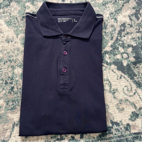 Blue Cotton World polo neck T Shirt - Picture 3 of 11